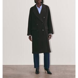 Everlane Black Wool The Double-Breasted Coat Size S